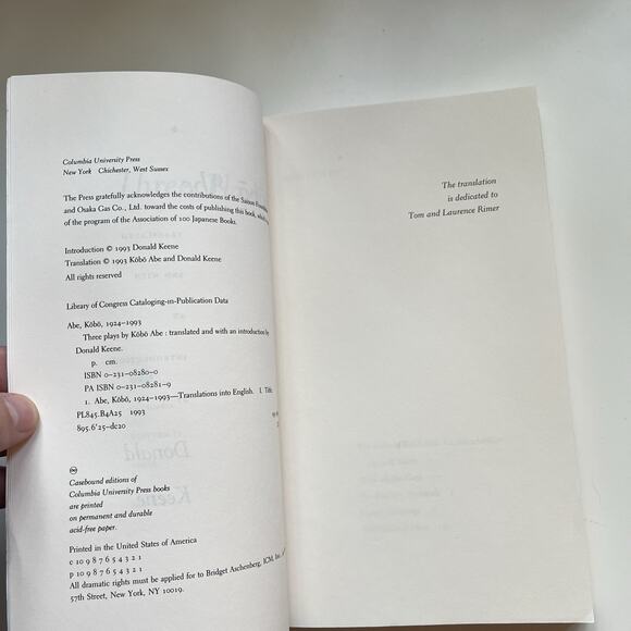 Three Plays by Kobo Abe Paperback Book Donald Keene 1993 Columbia Press Rare - Picture 4 of 8